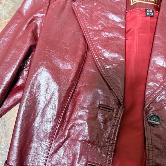 Burgundy Leather Jacket and Vest Set - Picture 3 of 10